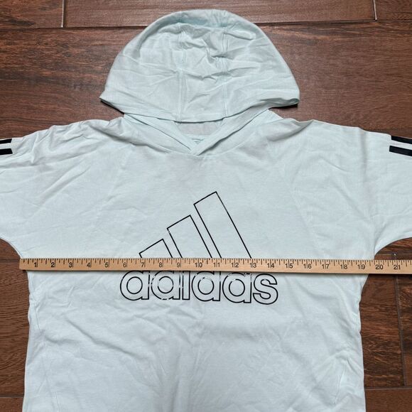 Adidas Girls L ( 14 )  Mint Green Loose Fit Hoodie Tee Shirt NWT - Picture 2 of 6